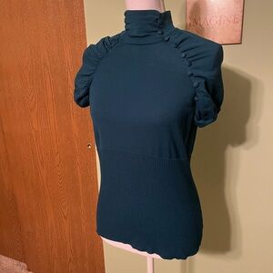 Planet Gold Dark Teal Top, Short Sleeve - Size XL